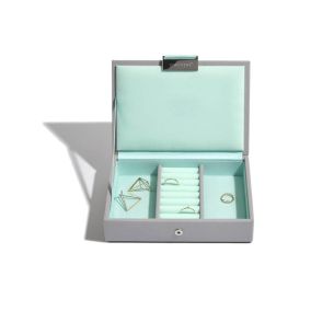 Pudełko na biżuterię z pokrywką (szaro-miętowe) Mini Stackers