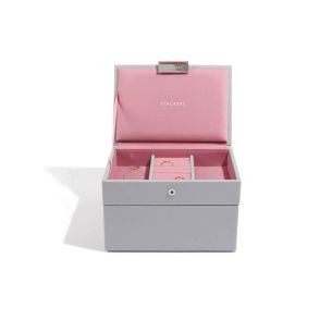 Pudełko na biżuterię podwójne (szaro-różowe) Mini Stackers
