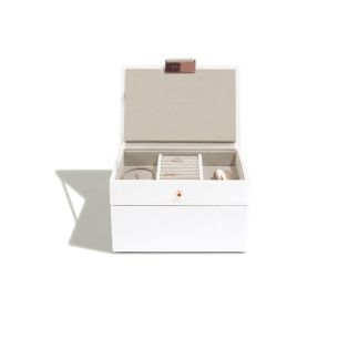 Pudełko na biżuterię podwójne (białe + różowe złoto) Mini Stackers