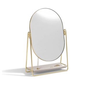 Lustro ze stojakiem na biżuterię (taupe + złoto ) Classic Stackers