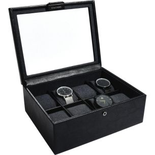 Pudełko na zegarki 8-komorowe (czarne) Classic Stackers