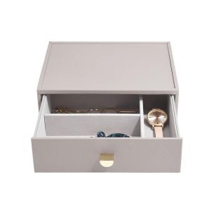 Pudełko na biżuterię z szufladą (taupe) Classic Stackers