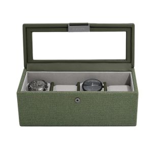 Pudełko na 4 zegarki (zielone) Canvas Stackers
