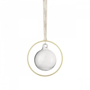 Zestaw 4 bombek szklanych (clear  brass) Kitai Blomus