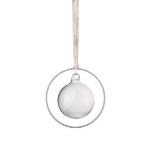 Zestaw 4 bombek szklanych (clear  silver) Kitai Blomus