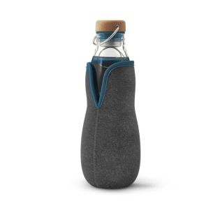 Butelka na wodę szklana w pokrowcu (morska) Eau Good Black+Blum