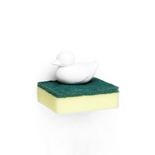 Uchwyt na gąbkę w kształcie kaczuszki kąpielowej Duck Sponge (biały) Qualy