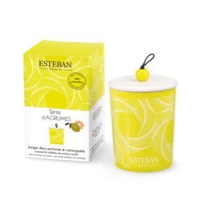 Świeca zapachowa (180 g) Terre d'agrumes + ceramiczna przykrywka Esteban