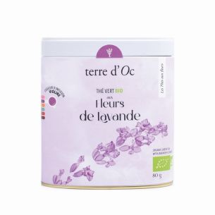 Herbata zielona w ozdobnej puszce 80 g Fleurs de Lavande terre d'Oc