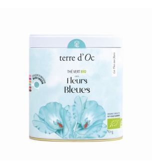 Herbata zielona w ozdobnej puszce 70 g Fleurs Bleues terre d'Oc