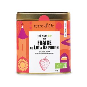 Herbata czarna w puszce 80 g Lot-et-garonne strawberry terre d'Oc
