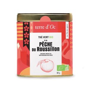 Herbata zielona w puszce 80 g Roussillon peach terre d'Oc